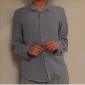 business casual blue collared shirt